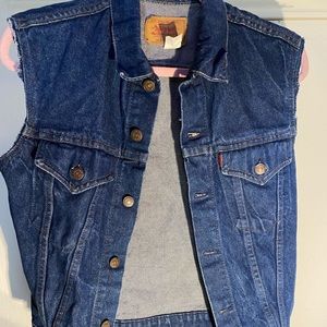 Levis Button Denim Jean Vest Sz 18